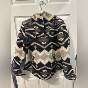 Woolrich for American Eagle Aztec Fleece Pullover Jacket S Gray Black